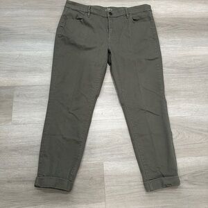 LOFT Women's Cropped Olive Jeans